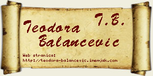 Teodora Balančević vizit kartica